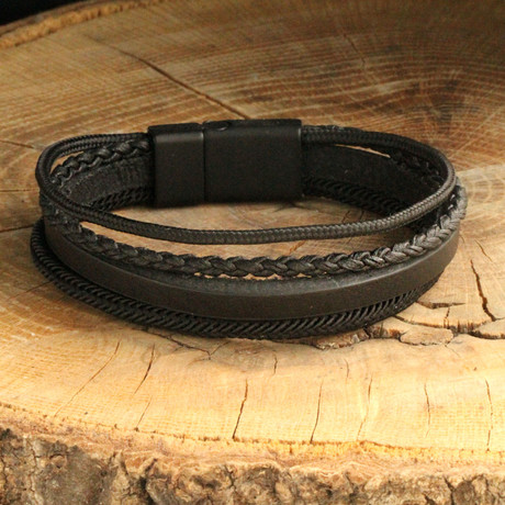 Freedom Leather Bracelet // Black