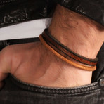 Two Strap Leather Bracelet // Light Brown