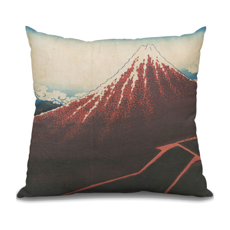 Throw Pillow // Storm Below Mount Fuji (16"L x 16"W)