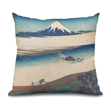 Throw Pillow // River In Musashi Province (16"L x 16"W)