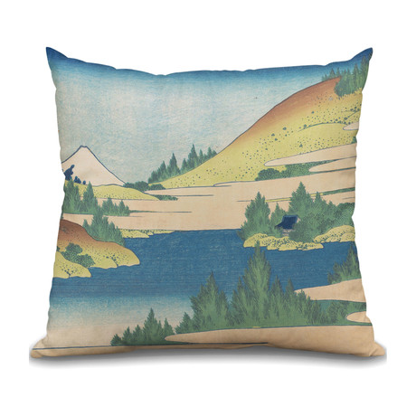 Throw Pillow // The Lake At Hakone In Sagami Province (16"L x 16"W)