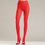 Opaque Pantyhose // Red (One Size)