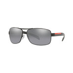 Unisex Sunglasses // Black + Gray Mirror