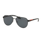 Unisex Aviator Sunglasses // Black + Gray