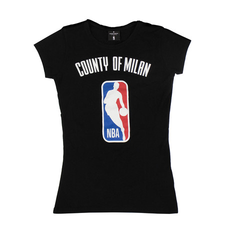 Women's 'NBA' Logo Short Sleeve T-Shirt // Black (XXS)