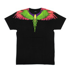 Men's Wings T-Shirt // Black + Multicolor (XS)