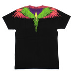 Men's Wings T-Shirt // Black + Multicolor (XXS)