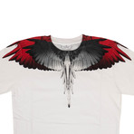 Men's Wings T-Shirt // White + Gray + Red (XXS)