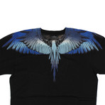 Men's Wings T-Shirt // Black + Blue (XXS)