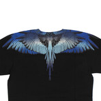 Men's Wings T-Shirt // Black + Blue (XS)