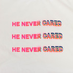 Women's He Never Cared T-Shirt // White (XXS)