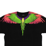 Men's Wings T-Shirt // Black + Multicolor (2XL)