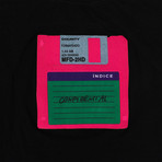 Women's Floppy Disk T-Shirt // Black + Multicolor (XL)