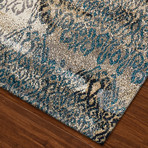 Modern Damask Area Rug // Blue (3' x 5')