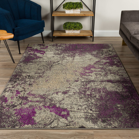 Nature's Abstract Area Rug // Purple (3' x 5')