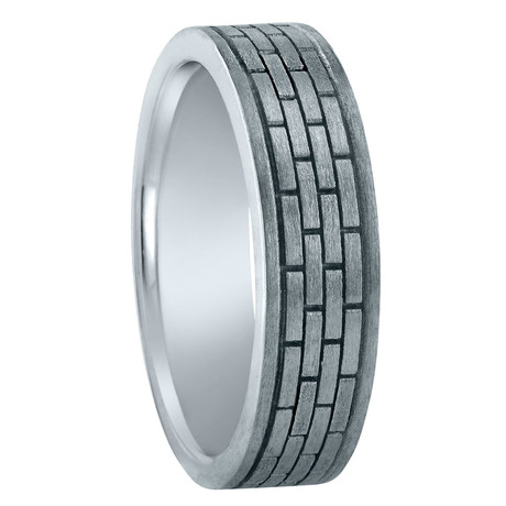 Argentium Sterling Silver Brick Pattern Ring (8)