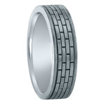 Argentium Sterling Silver Brick Pattern Ring (10.5)