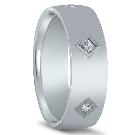 Argentium Sterling Silver Square Cut Diamond Ring (8)