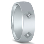 Argentium Sterling Silver Square Cut Diamond Ring (11.5)