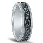 Argentium Sterling Silver Black Rhodium Trellis Eternity Design Ring (11.5)