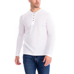 4 Button Thermal Henley Shirt // White (S)