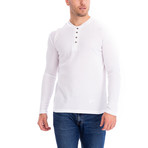 4 Button Thermal Henley Shirt // White (XL)