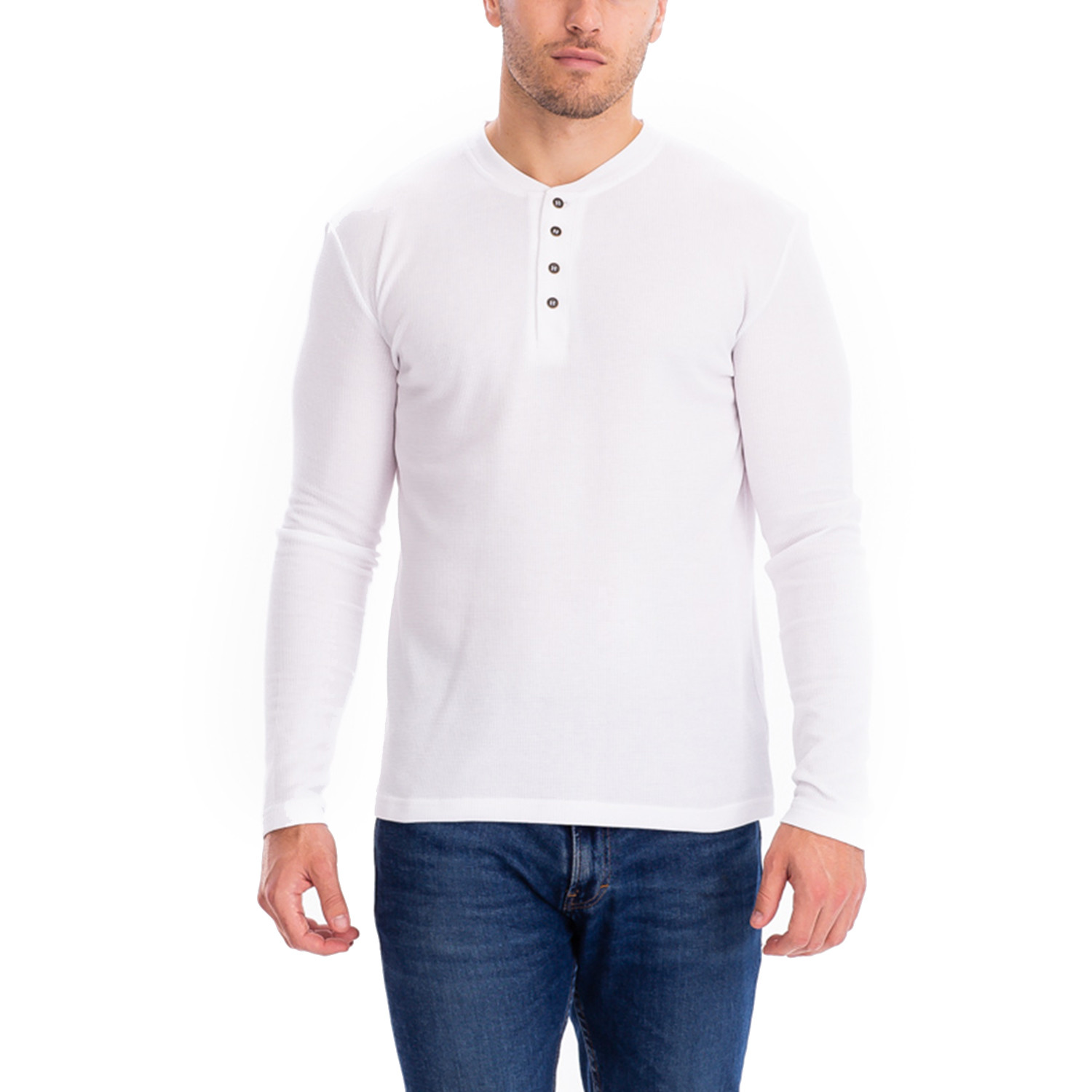 4 Button Thermal Henley Shirt // White (2XL) - ZinoVizo - Touch of Modern