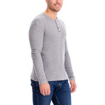 4 Button Thermal Henley Shirt // Gray (L)