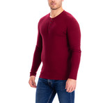 4 Button Thermal Henley Shirt // Red (S)