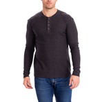 4 Button Thermal Henley Shirt // Charcoal (XL)