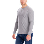 4 Button Thermal Henley Shirt // Gray (L)