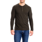 4 Button Thermal Henley Shirt // Olive (S)