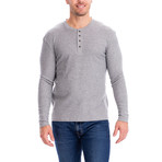 4 Button Thermal Henley Shirt // Gray (2XL)