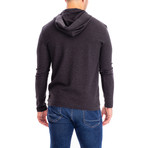 Thermal 3 Button Hoodie // Charcoal (M)