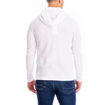 Thermal 3 Button Hoodie // White (M)