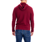Thermal 3 Button Hoodie // Red (M)