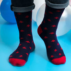 Men's Regular Socks Bundle // Navy + Red + Gray // Pack of 5