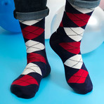 Men's Regular Socks Bundle // Navy + Red + White // 4 Pairs