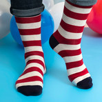 Men's Regular Socks Bundle // Navy + Red + White // 4 Pairs