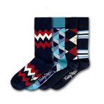 Men's Regular Socks Bundle // Navy + Blue // Pack of 4