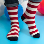 Men's Regular Socks Bundle // Navy + Blue + Red // 4 Pairs