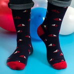 Men's Regular Socks Bundle I // Navy + Red // Pack of 3