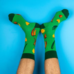 Men's Veggies Regular Socks Bundle // Green + Orange + Black // Pack of 3