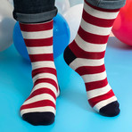 Men's Regular Socks Bundle II // Navy + Red + White // Pack of 3
