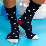 Men's Regular Socks Bundle // White + Navy // Pack of 4
