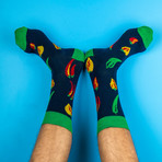 Men's Regular Socks Bundle // Blue + Orange + Black + Green // Pack of 7