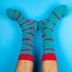 Men's Regular Socks Bundle // Green + Blue + Red // Pack of 7