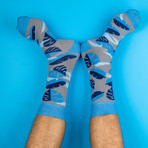 Men's Regular Socks Bundle // Orange + Black + Blue // Pack of 5