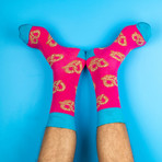 Men's Snacks Regular Socks Bundle // Black + Blue + Pink // Pack of 4