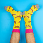 Men's Animals Regular Socks Bundle // Black + Blue + Yellow + Green // Pack of 4